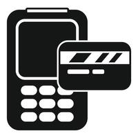 Contactless payment using pos terminal with credit card icon vector