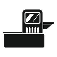 Airport check in machine scanning boarding pass for security check vector