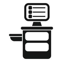Icon of an ultrasound machine showing a blank screen with buttons vector