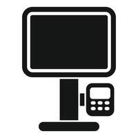 Pos terminal with blank screen accepting contactless payment using nfc technology vector