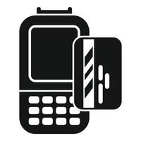 Payment terminal processing credit card transaction icon vector