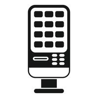 Self ordering interactive kiosk with blank screen showing interface vector