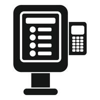 Self ordering kiosk showing digital menu for fast food restaurant vector