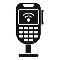 Wireless pos terminal accepting contactless payment vector