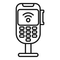 Wireless pos terminal accepting contactless payment using nfc technology vector
