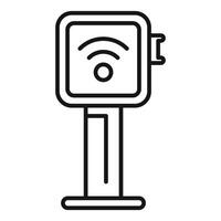 Parking meter displaying wifi signal for online payment options vector