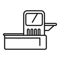 Airport check in machine scanning boarding pass for security check vector
