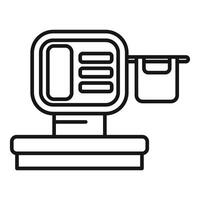 Digital price computing scale weighing food in grocery store vector