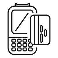 Credit card being inserted into pos terminal for payment vector