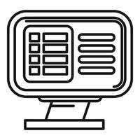 Computer monitor display showing spreadsheet data vector