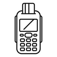 Payment terminal processing credit card icon outline style vector