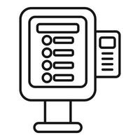Line icon style illustration of a self ordering kiosk with card reader vector