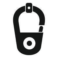 Climbing carabiner with round lock system icon simple style vector