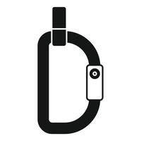 Climbing carabiner with screw lock icon simple style vector