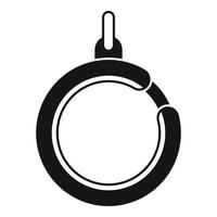 Black round carabiner for keychain showing locking mechanism vector