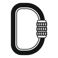 Climbing carabiner with combination lock ensuring safety during climbing activities vector