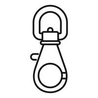 Carabiner locking hook icon showing secured attachment point vector