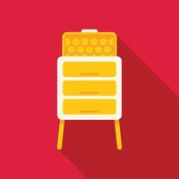 Beehive with an open top, revealing honeycombs inside vector