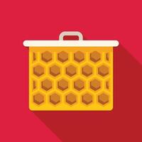 Yellow container full of honeycomb representing apiculture and honey production vector