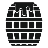 Full honey barrel dripping with golden nectar vector