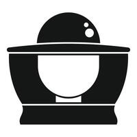 Fireman protecting himself with professional helmet icon simple style vector