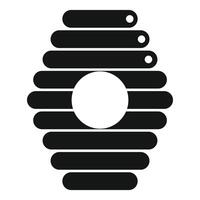 Black and white simple beehive icon showing honeycomb structure vector