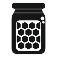 Honey jar filled with honeycomb pattern showing healthy food product vector