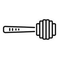 Simple linear icon of a honey spoon with dripping honey vector