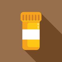 Yellow plastic medical container displaying blank label for branding vector
