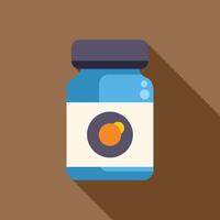 Blue medicine bottle with blank label for branding and mockup vector