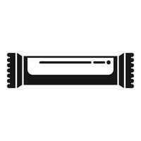 Chocolate bar wrapped in foil icon simple black style vector