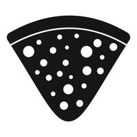 Slice of pizza with melted cheese forming bubbles icon vector