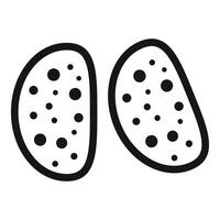Simple vector line drawing showing two potatoes with spots