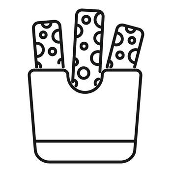 caja de francés papas fritas en pie en blanco antecedentes vector