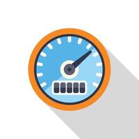 Speedometer showing increasing performance with long shadow vector