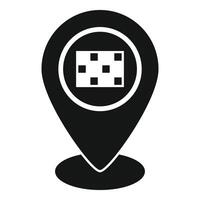 Black location pin showing qr code for tracking vector