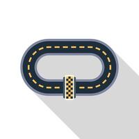 Empty race track with finish line is waiting for racers vector