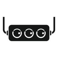 Electrical extension cord providing power to multiple devices vector
