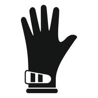Hand wearing virtual reality glove icon simple style vector