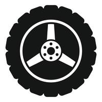 Black tire with disk showing wheel concept icon vector
