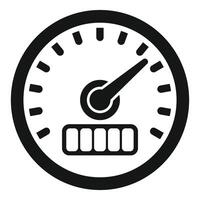 Speedometer showing increasing speed with full battery icon vector