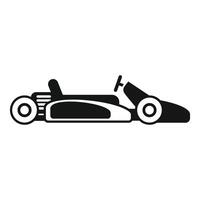 Simple icon of a go kart waiting at the start line of a race vector
