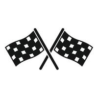 Two crossed checkered flags representing speed and competition vector