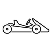 Simple line icon style illustration of a go kart vector