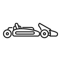 Modern go kart with empty seat racing on track vector