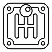 Car gear stick showing five gears with reverse vector