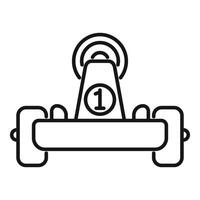 Go kart winning first place icon showing speed and victory vector