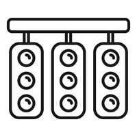 Traffic light showing stop signal on road vector