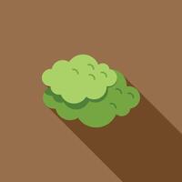 Green bush casting a long shadow on brown background vector