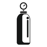 Oxygen tank icon showing pressure gauge for medical use vector